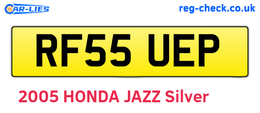 RF55UEP are the vehicle registration plates.