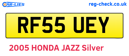 RF55UEY are the vehicle registration plates.