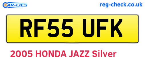 RF55UFK are the vehicle registration plates.