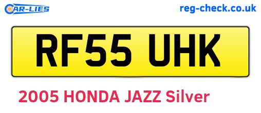 RF55UHK are the vehicle registration plates.