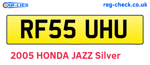 RF55UHU are the vehicle registration plates.