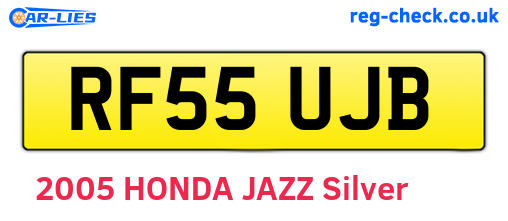 RF55UJB are the vehicle registration plates.