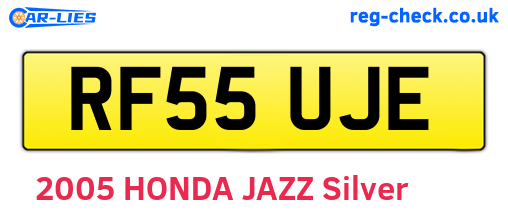 RF55UJE are the vehicle registration plates.