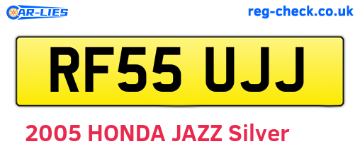 RF55UJJ are the vehicle registration plates.
