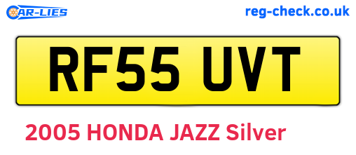 RF55UVT are the vehicle registration plates.