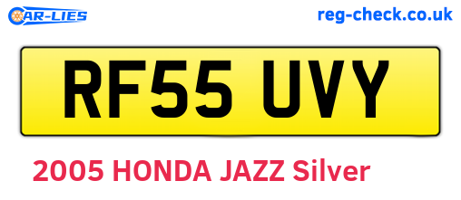 RF55UVY are the vehicle registration plates.