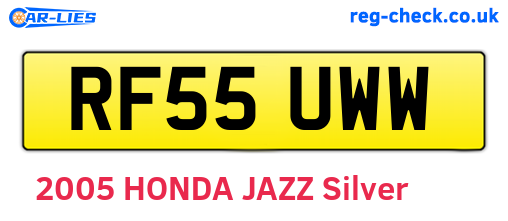 RF55UWW are the vehicle registration plates.