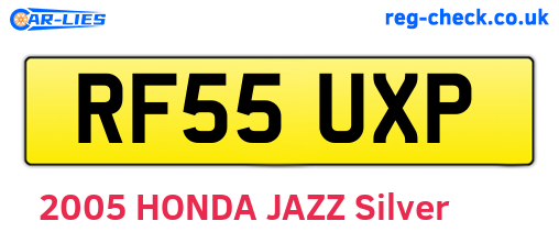 RF55UXP are the vehicle registration plates.