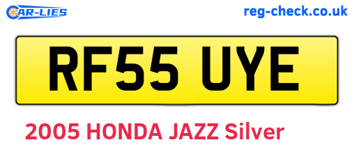 RF55UYE are the vehicle registration plates.