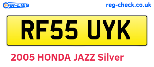 RF55UYK are the vehicle registration plates.