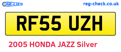 RF55UZH are the vehicle registration plates.