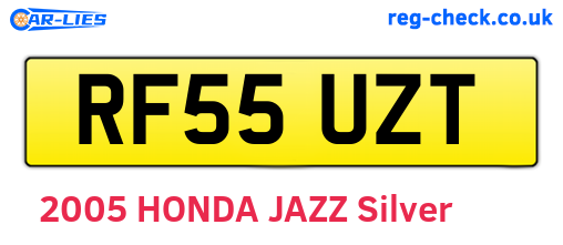 RF55UZT are the vehicle registration plates.