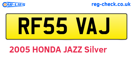 RF55VAJ are the vehicle registration plates.