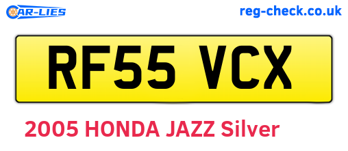 RF55VCX are the vehicle registration plates.