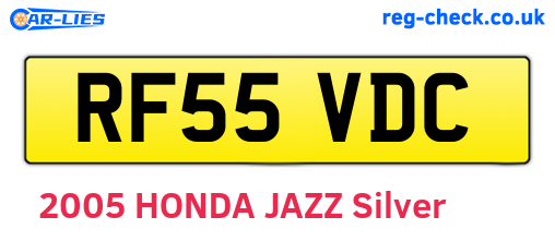 RF55VDC are the vehicle registration plates.