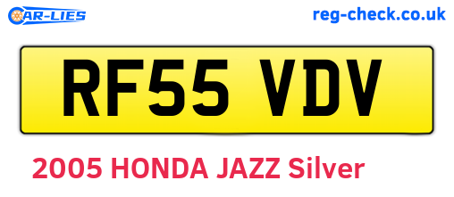 RF55VDV are the vehicle registration plates.