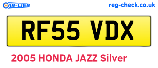 RF55VDX are the vehicle registration plates.