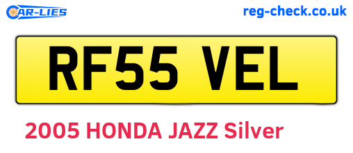 RF55VEL are the vehicle registration plates.