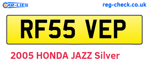 RF55VEP are the vehicle registration plates.