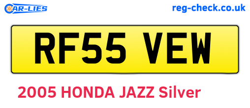RF55VEW are the vehicle registration plates.