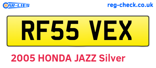 RF55VEX are the vehicle registration plates.
