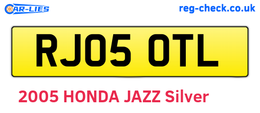 RJ05OTL are the vehicle registration plates.