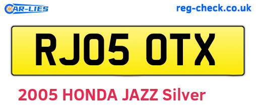 RJ05OTX are the vehicle registration plates.