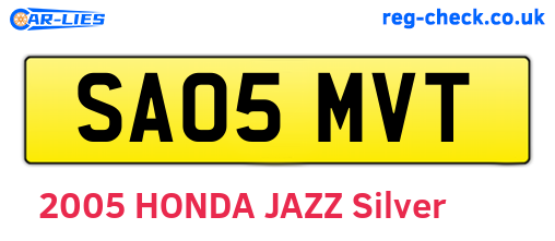 SA05MVT are the vehicle registration plates.