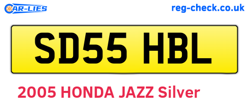 SD55HBL are the vehicle registration plates.