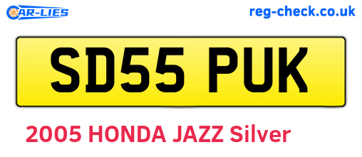 SD55PUK are the vehicle registration plates.