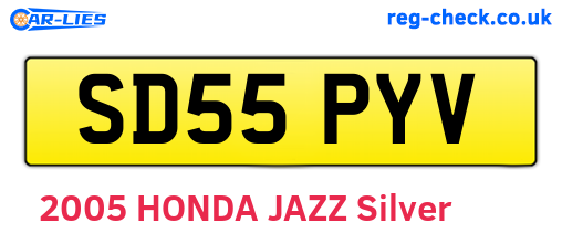 SD55PYV are the vehicle registration plates.