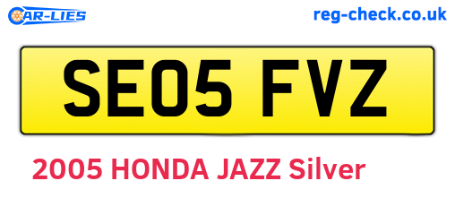 SE05FVZ are the vehicle registration plates.