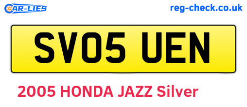 SV05UEN are the vehicle registration plates.