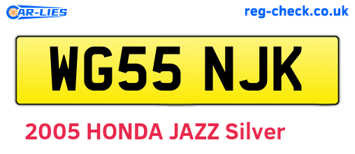 WG55NJK are the vehicle registration plates.