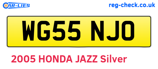 WG55NJO are the vehicle registration plates.