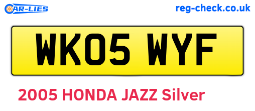 WK05WYF are the vehicle registration plates.