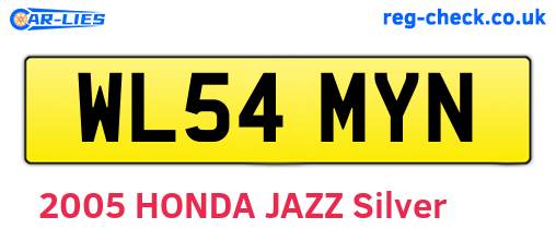 WL54MYN are the vehicle registration plates.