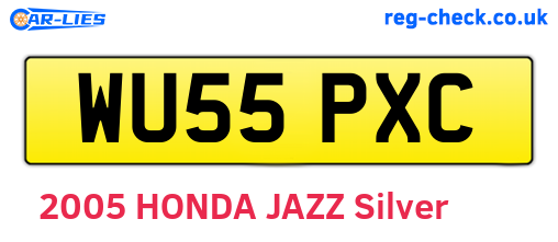 WU55PXC are the vehicle registration plates.