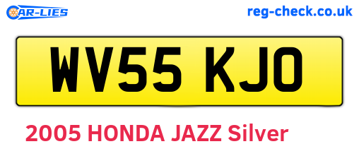 WV55KJO are the vehicle registration plates.