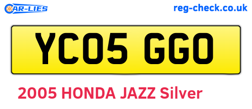 YC05GGO are the vehicle registration plates.