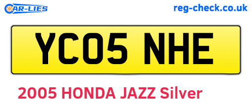 YC05NHE are the vehicle registration plates.