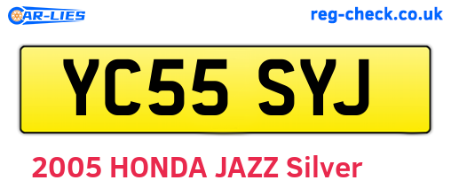 YC55SYJ are the vehicle registration plates.