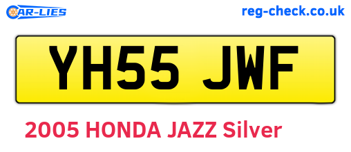 YH55JWF are the vehicle registration plates.