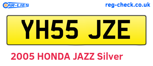 YH55JZE are the vehicle registration plates.