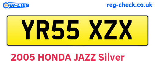 YR55XZX are the vehicle registration plates.