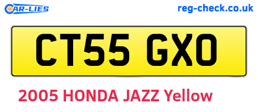CT55GXO are the vehicle registration plates.