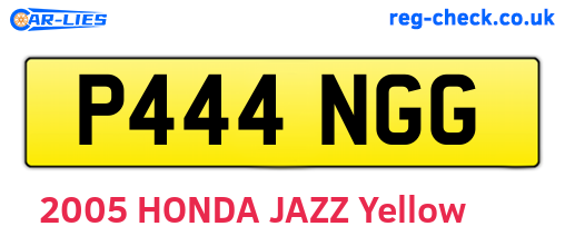 P444NGG are the vehicle registration plates.