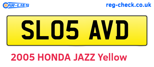 SL05AVD are the vehicle registration plates.