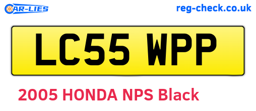 LC55WPP are the vehicle registration plates.