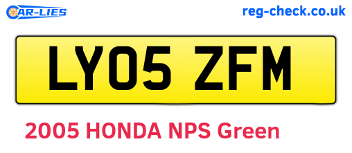 LY05ZFM are the vehicle registration plates.